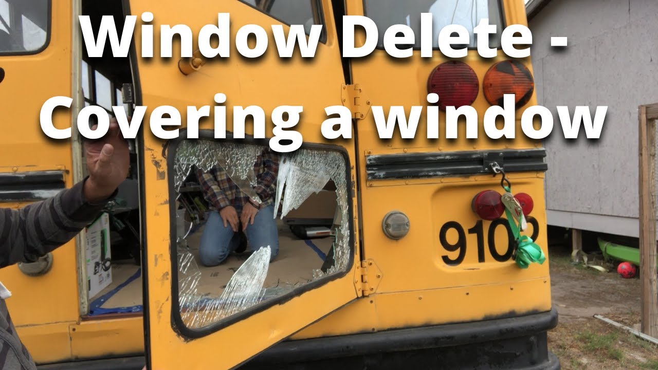 Bus life build | Window delete on rear of bus | Painting aluminum window frames on the school bus