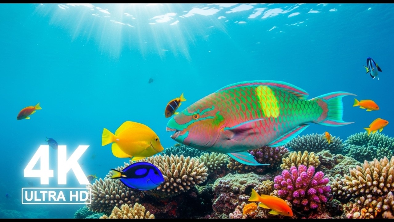 Aquarium Wonder 4K 🐠 Exotic Tropical Fish & Thriving Coral Reefs | Deep Ocean Serenity #DeepOcean