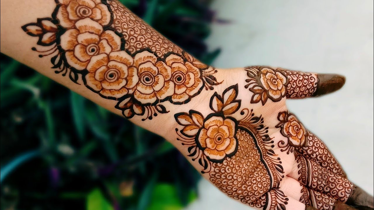 Rose mehndi design front hand || Gulab mehndi design || Rose mehndi design || gulab ki mehndi