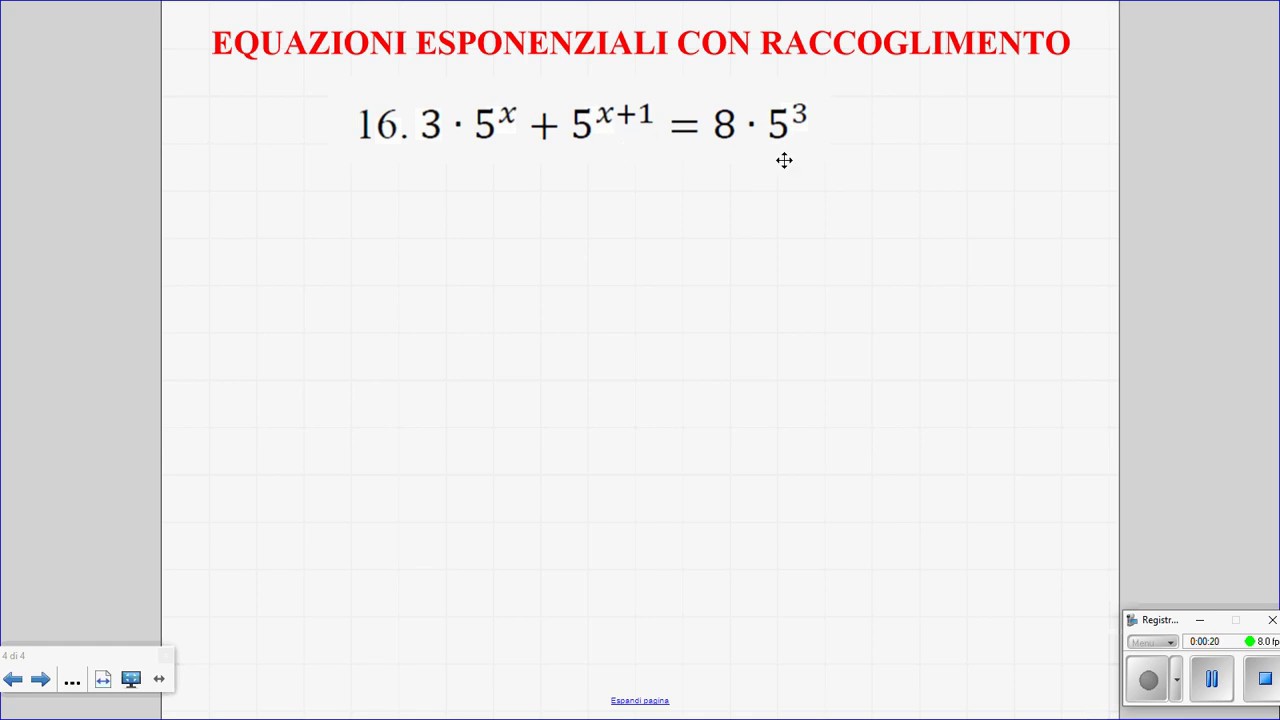 Equazioni esponenziali con raccoglimento 1