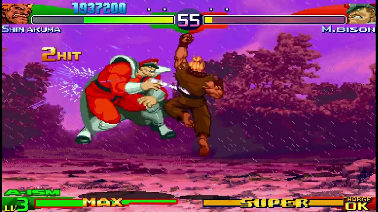 Shin Akuma VS M. Bison and Cammy – Street Fighter Alpha 3 Max