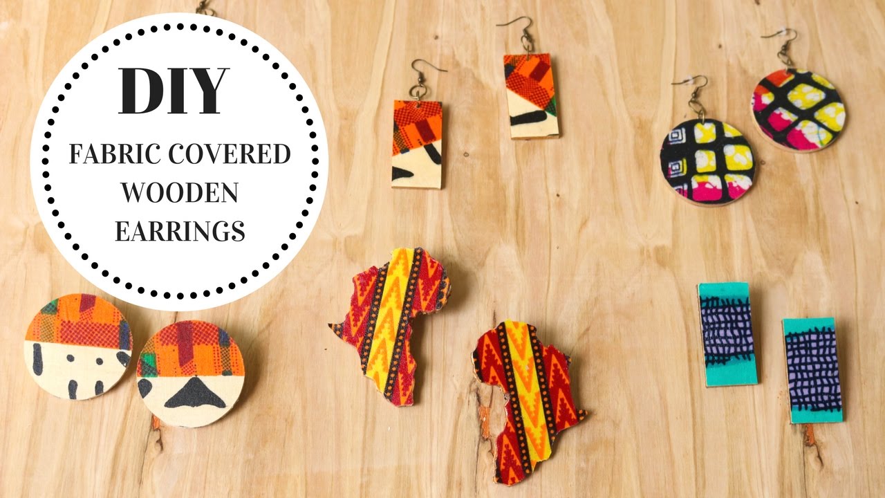 DIY Fabric Covered Wooden Earrings Tutorial