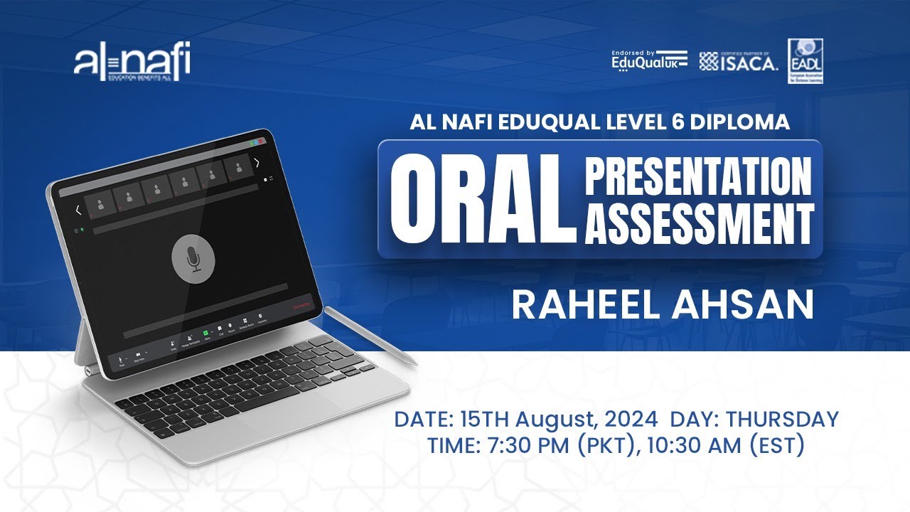 🔴LIVE - Al Nafi EduQual Diploma Oral Presentation Assessment | Raheel Ahsan