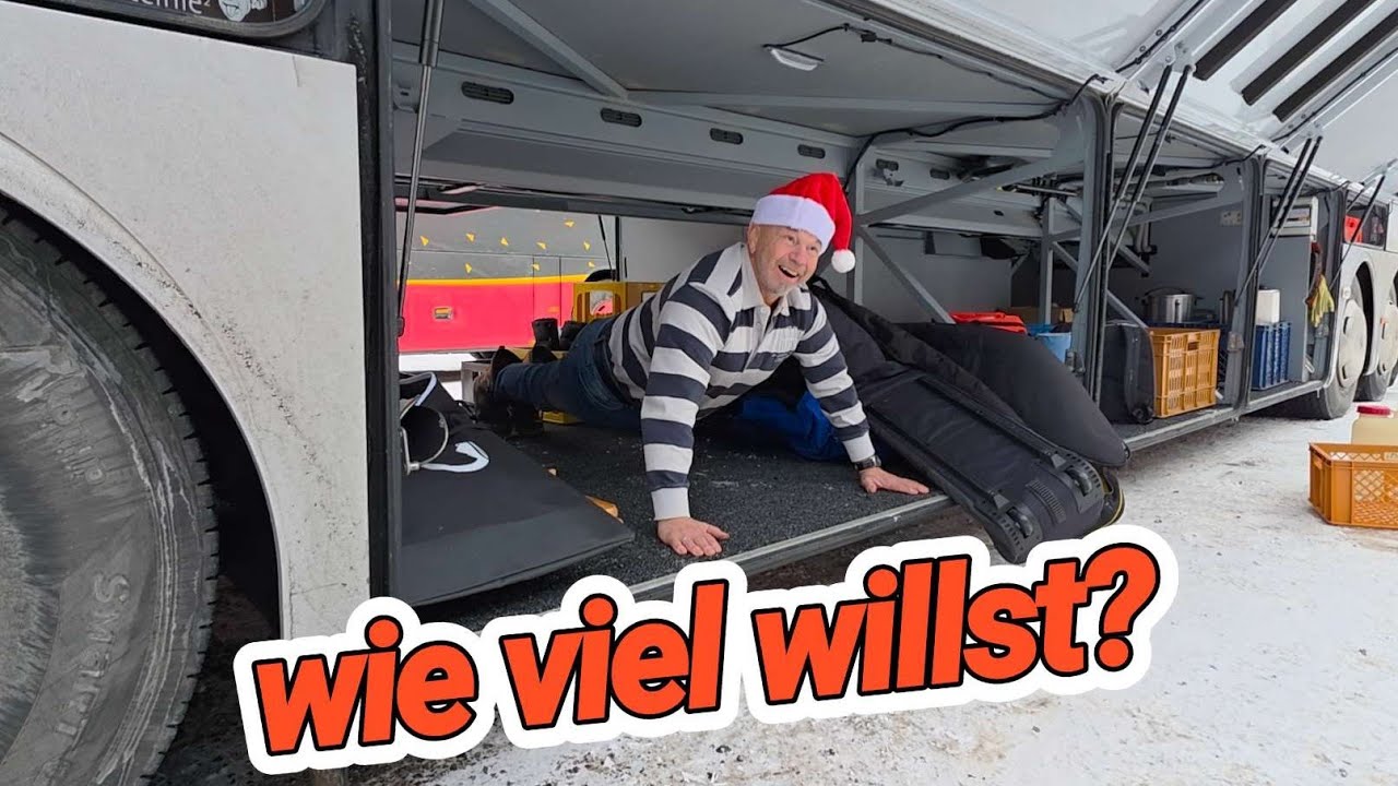 Was machen die Busfahrer zwischen den Fahrt? Dritte Tag Skikurs Krumbach