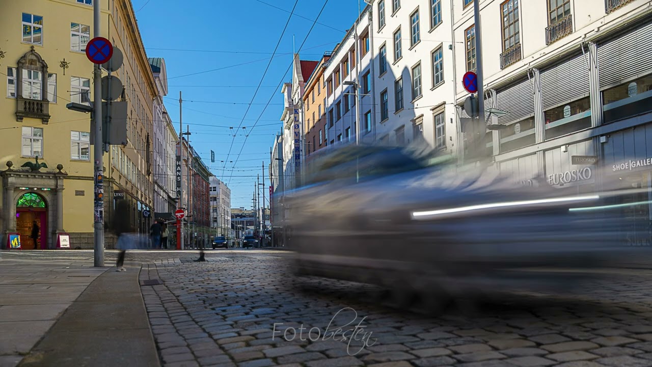 Timelapse strandgaten, Bergen - Norway