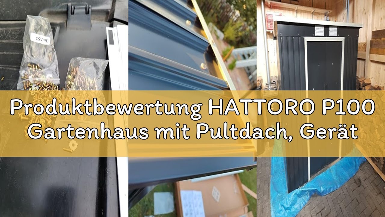 Produktbewertung HATTORO P100 Gartenhaus mit Pultdach, Geräteschuppen 213x130x173cm, Gerätehaus mit