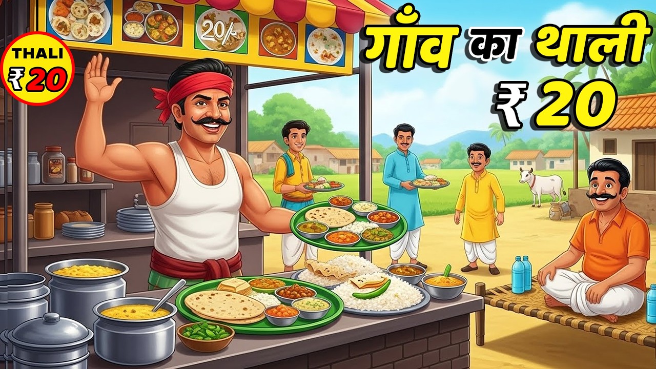 20 रूपए की थाली | 20 RUPAY KI THALI | HINDI KAHANIYA | CARTOON STORY | HINDI STORIES | KAHANI |