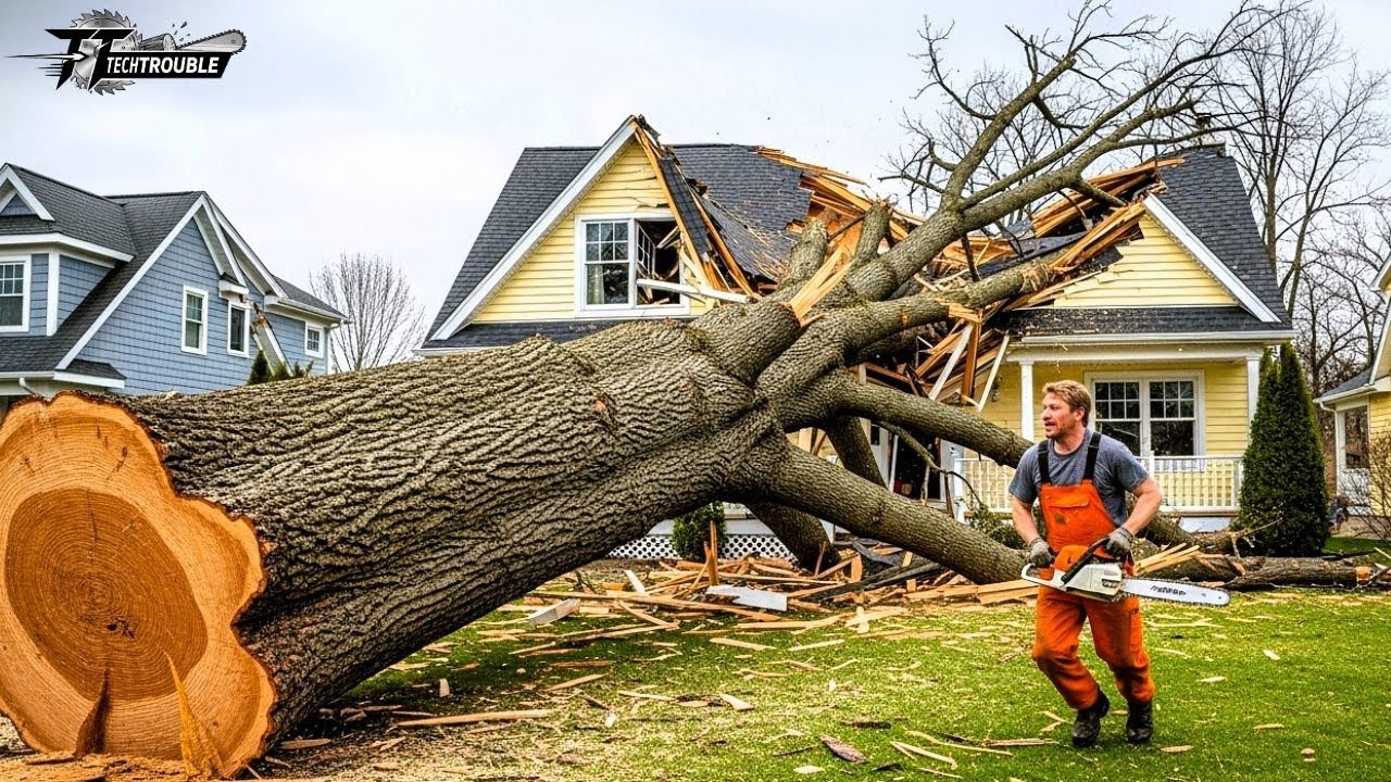 Jaw Dropping Chainsaw Fails | Fastest & Dangerous Tree Cutting by Idiots
