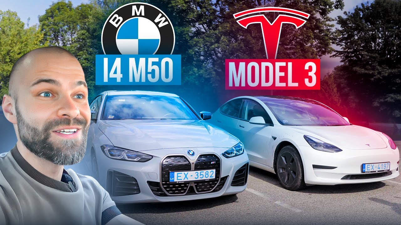 ОБЗОР BMW I4 M50 544hp. Сравнение с TESLA 3