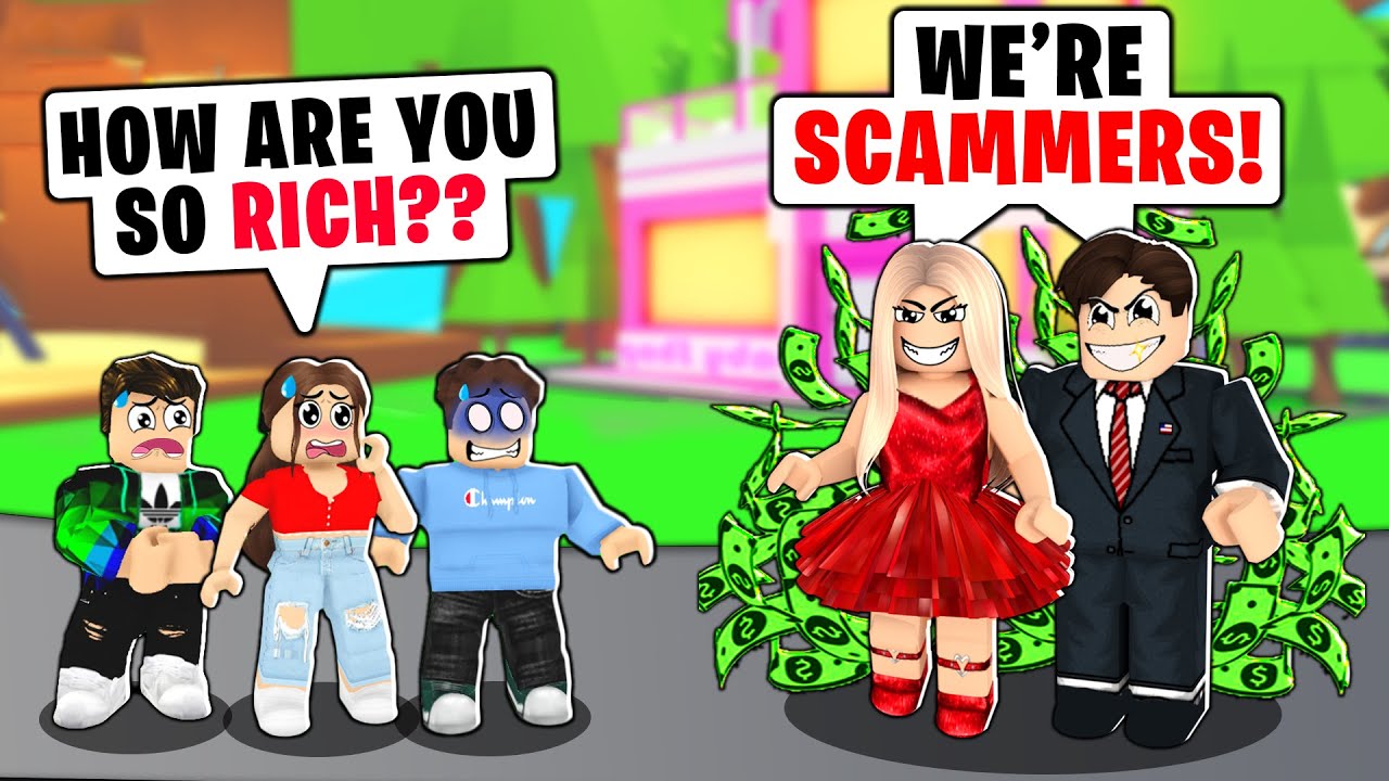 We Were Adopted By A RICH FAMILY... But They Were SCAMMERS! Adopt Me Roleplay (Roblox Adopt Me)