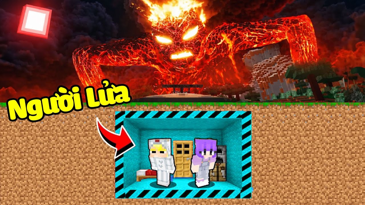 Tô Gà Xây Hầm Trú Ẩn Chống Người Lửa Khổng Lồ Trong Minecraft!