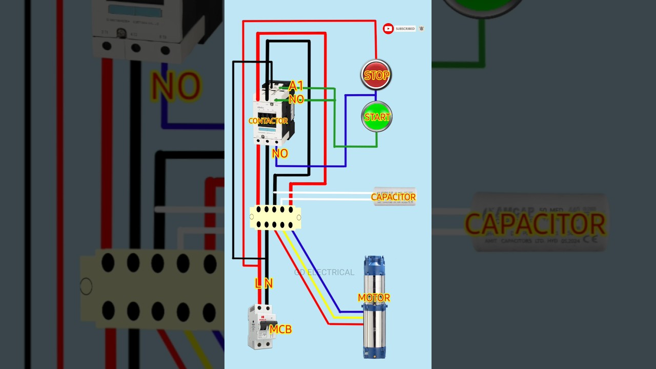 1hp submersible pump starter wiring diagram  #submersible_pump #submersiblepump