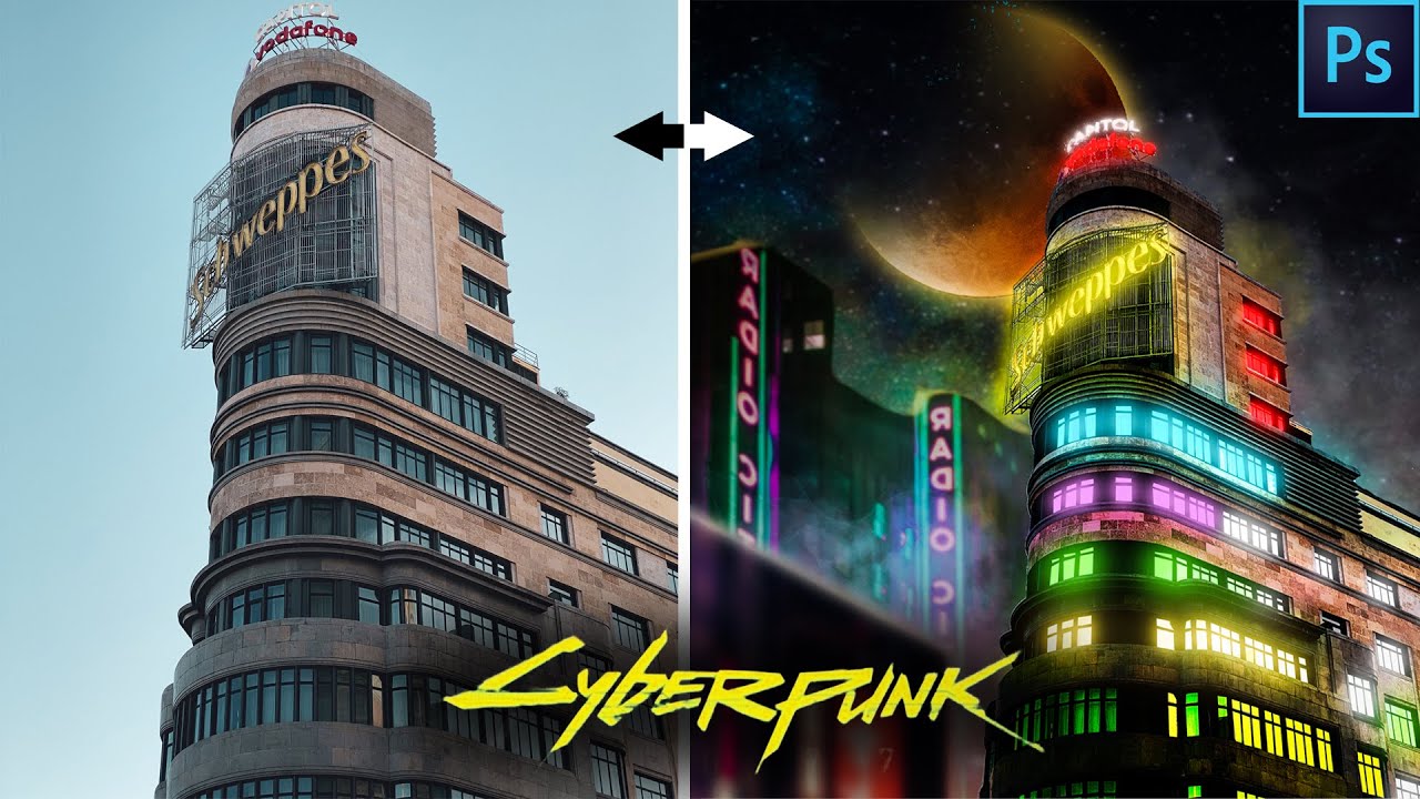 Create Cyberpunk Effect with Photoshop | Neon effect | Photoshop Tutorial |