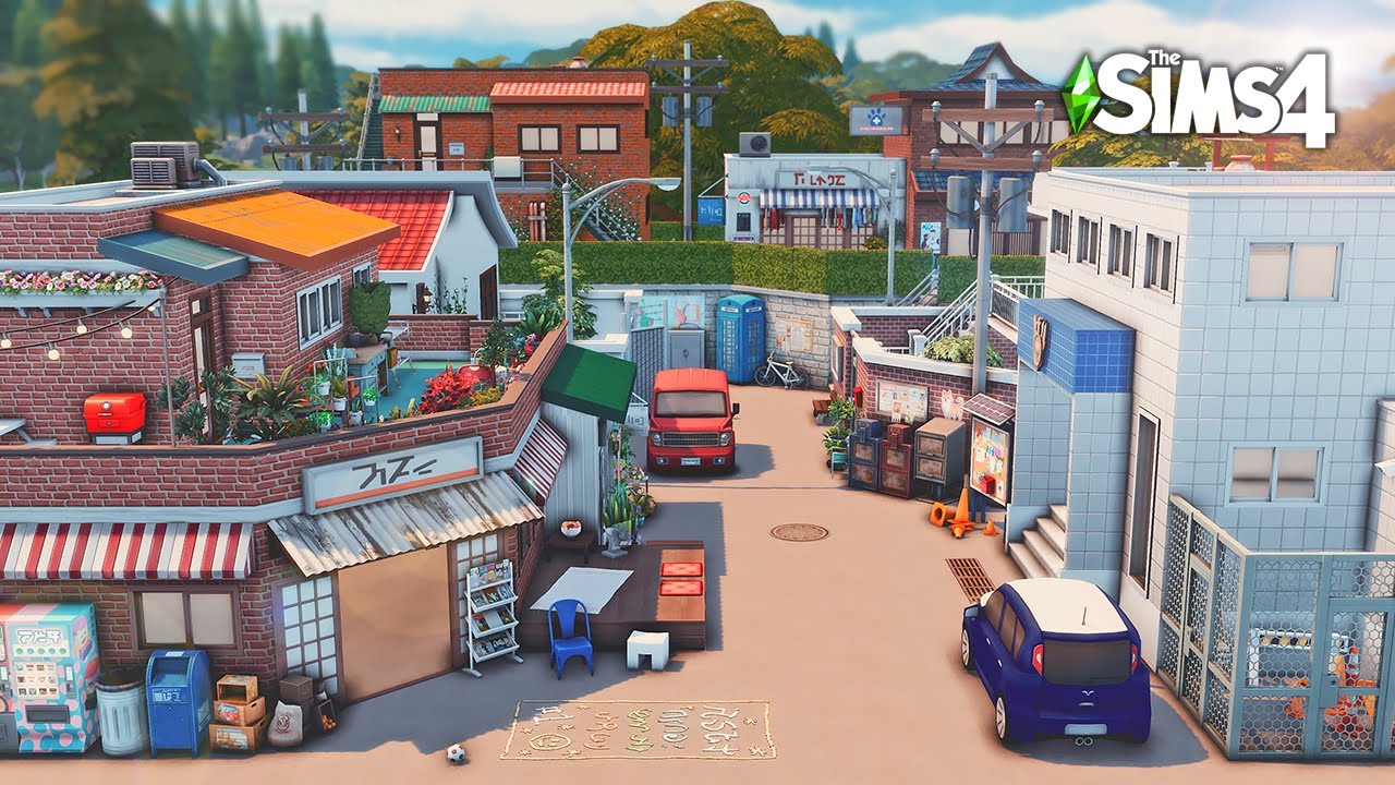 📻 오래된 골목길｜심즈4 건축｜Old Alley in Korea｜Sims 4 Speed Build｜NO CC