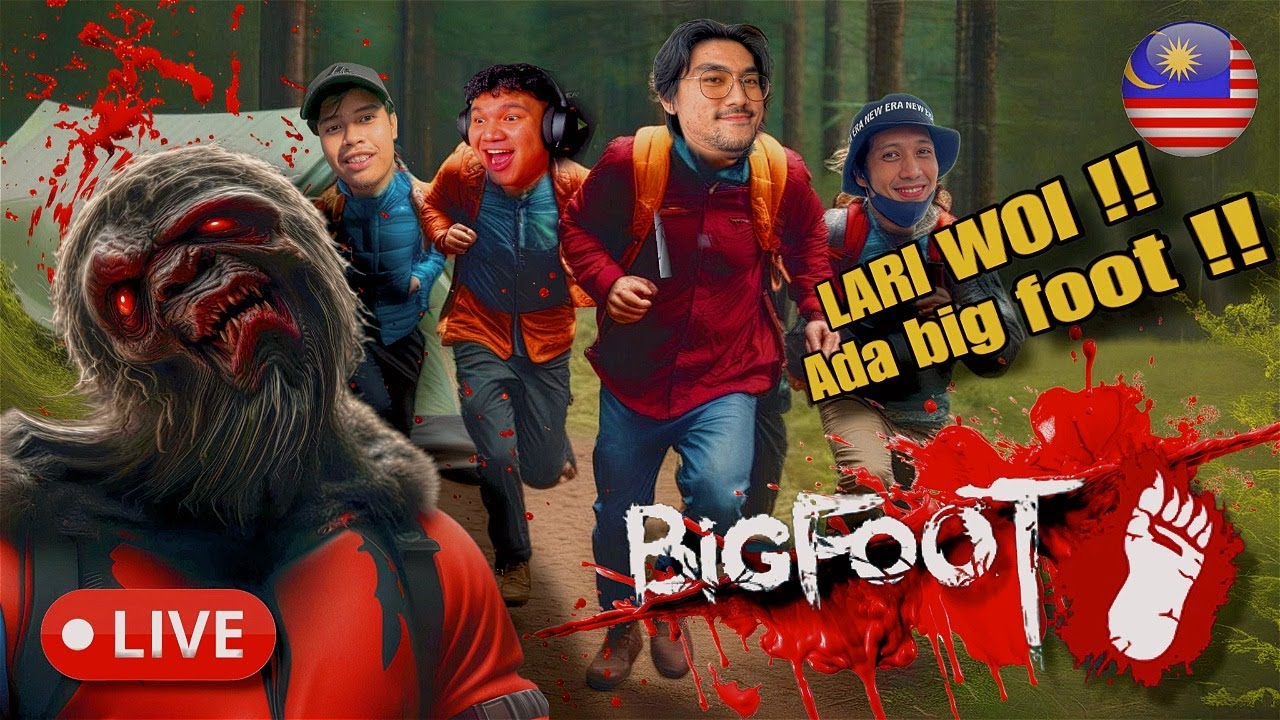🔴TEAM KEMUT LARI DARI BIGFOOT! | Bigfoot: ESCAPE (MALAYSIA) RezZaDude ft Team Kemut
