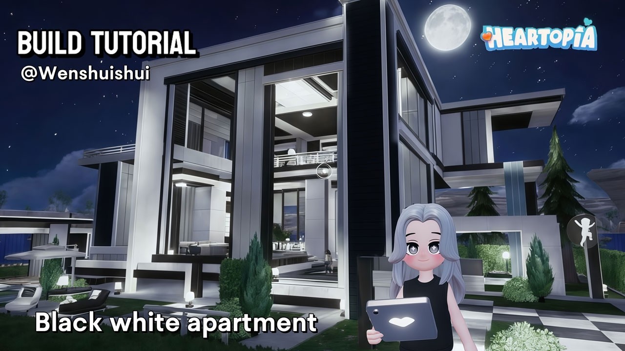 Easy Black & White Artist Apartment in Heartopia | Tutorial