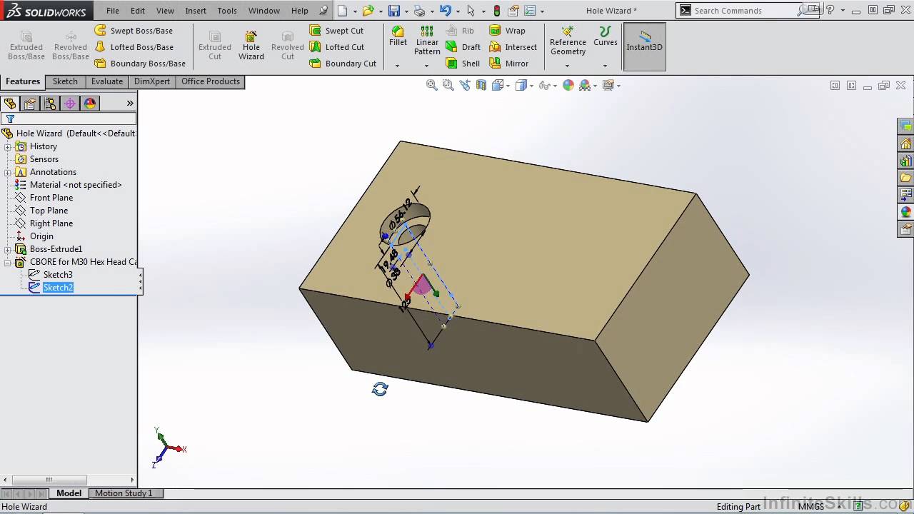 SolidWorks 2014 Tutorial | Hole Wizard