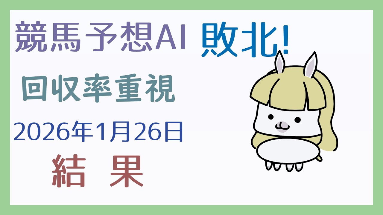 【結果発表】2026年1月26日の予想の結果【競馬予想AI】