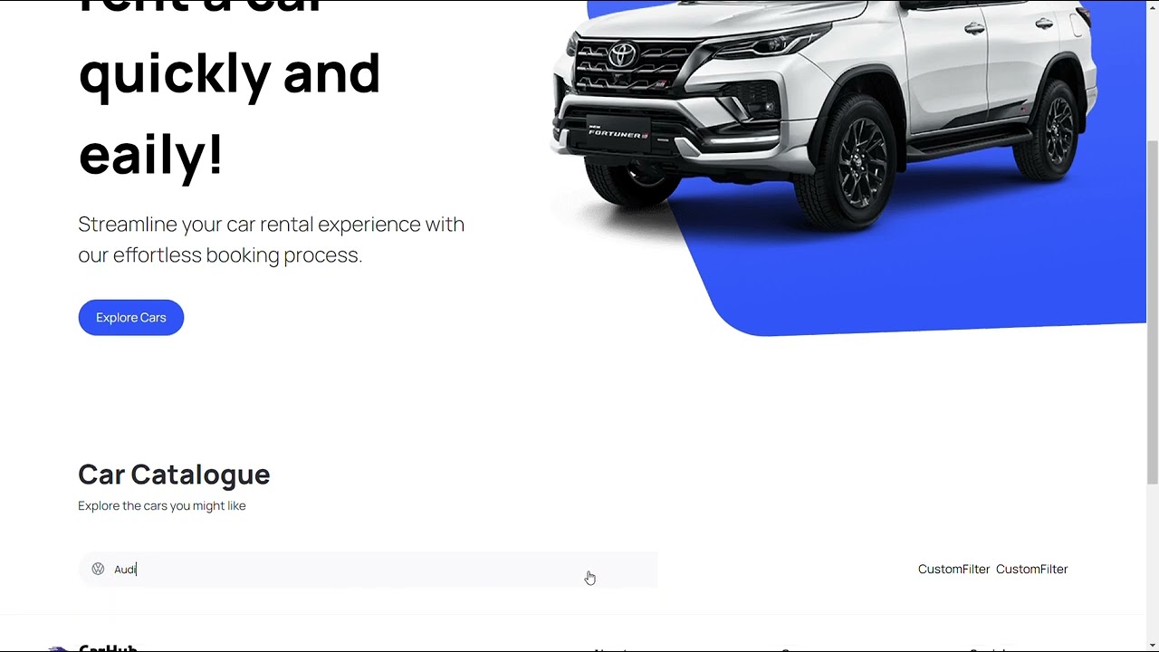 Car showroom project with search filter