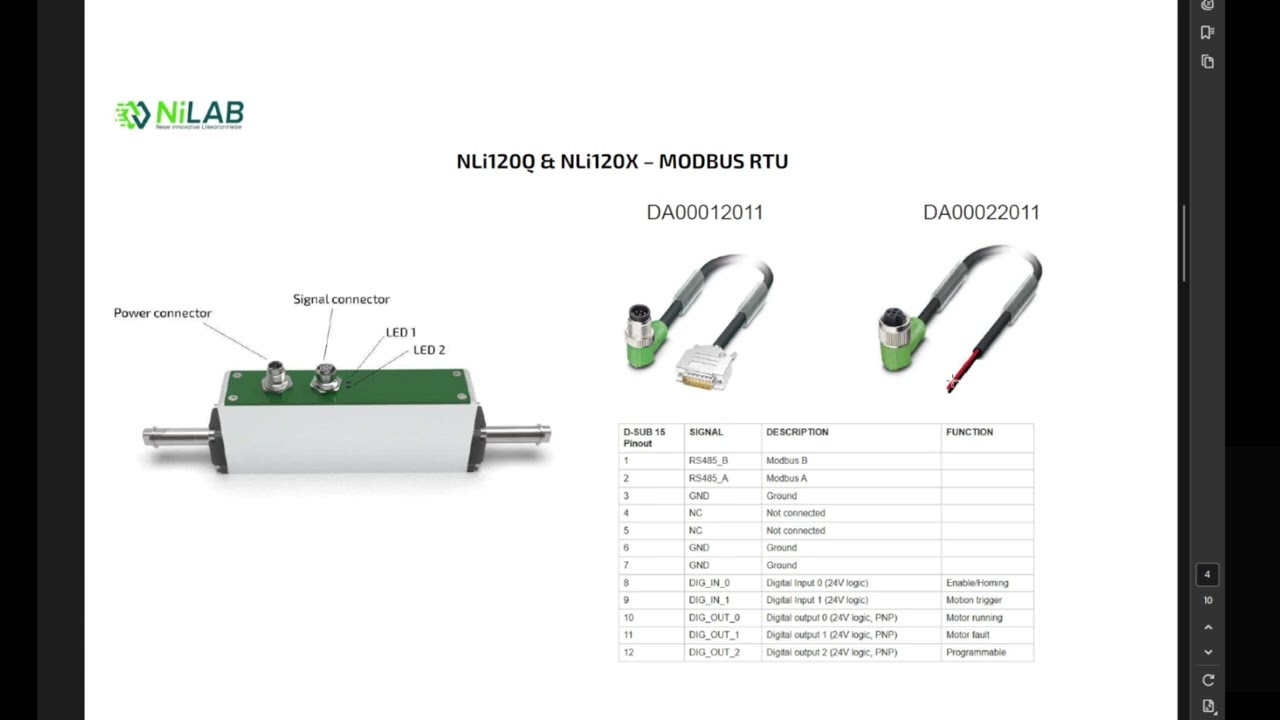 NLi Integrated Linear motor: Steckverbinder und Kabel (Deutsch version)