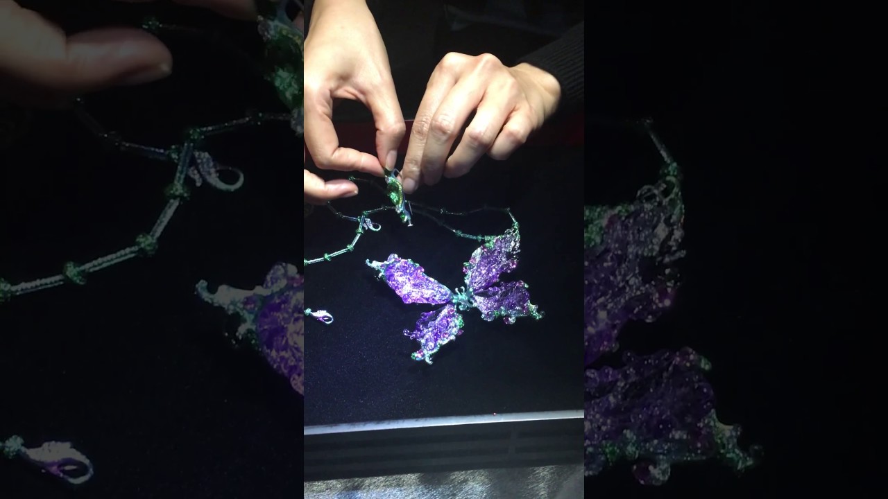 Wallace Chan Butterfly Necklace Transformed Into An Emerald Pendant Necklace and Butterfly Brooch