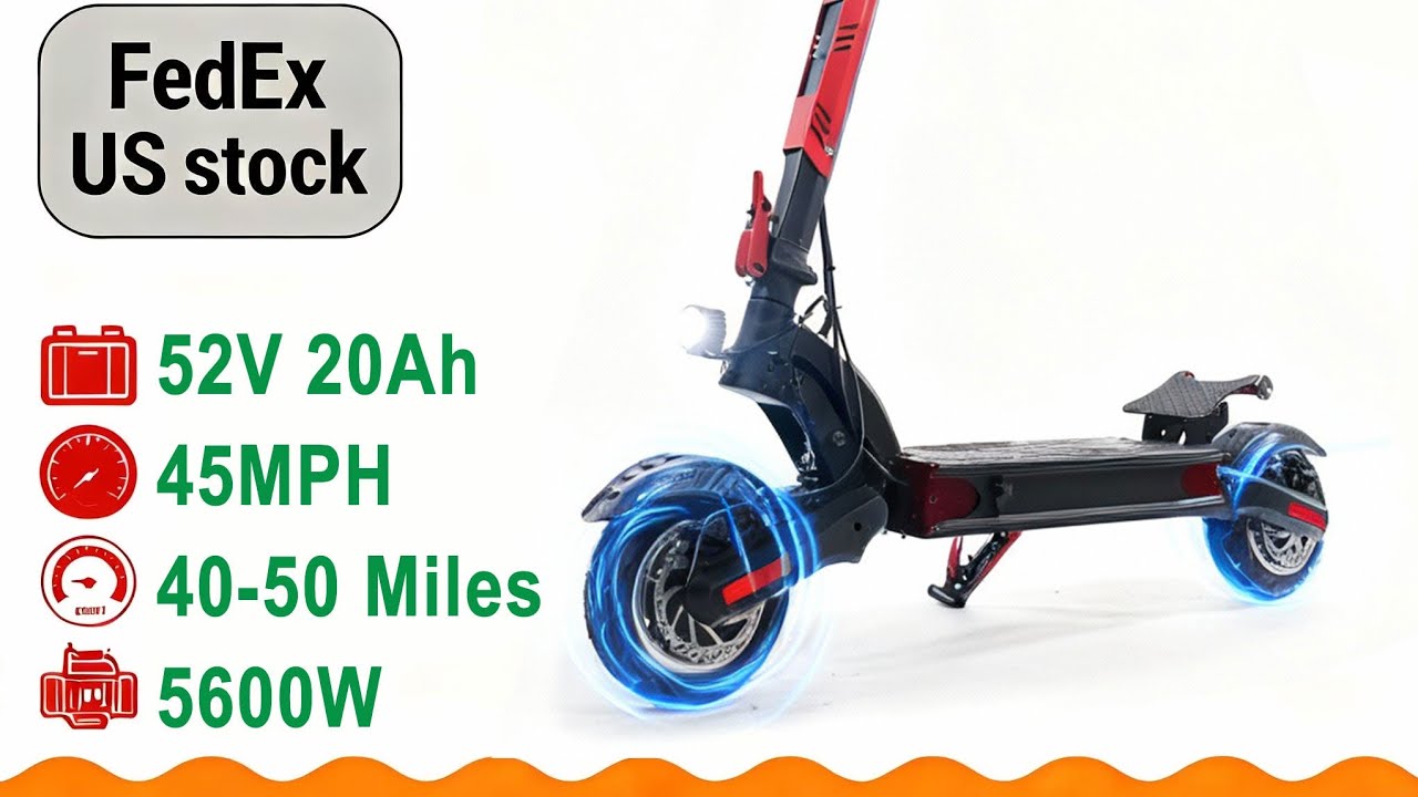 500W–6000W Dual Motor Electric Scooter | 20AH Battery, Dual Suspension, Hydraulic Brakes