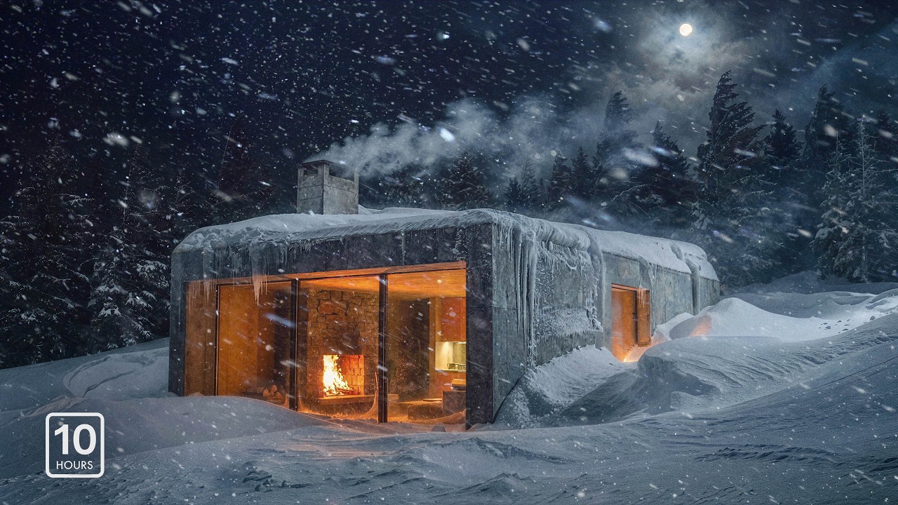 Heavy Blizzard & Deep Howling Wind | Modern Snow Bunker Ambience 4K