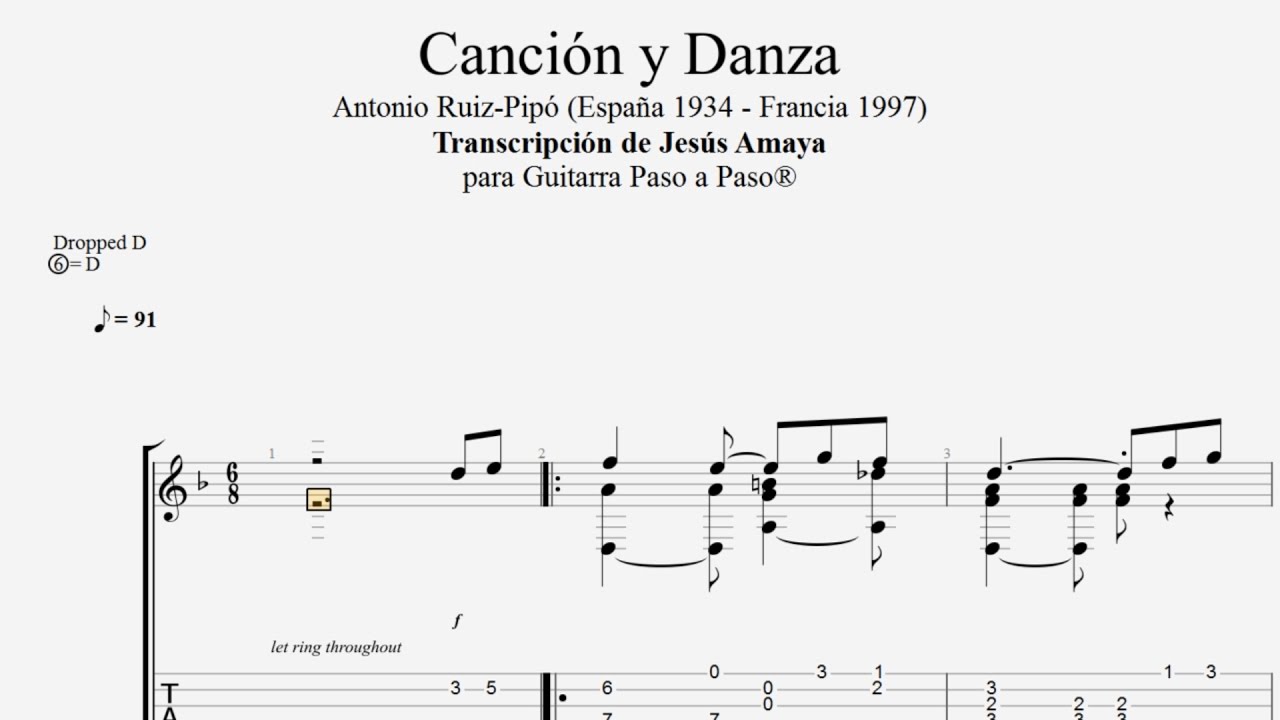 Canción y Danza - A. Ruiz Pipó - Tablatura por Jesús Amaya...