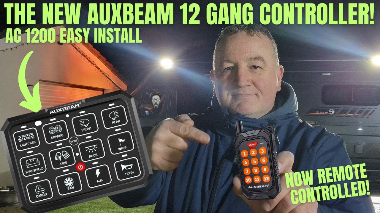 Как установить 12-канальную панель переключателей Auxbeam с пультом дистанционного управления AC1...