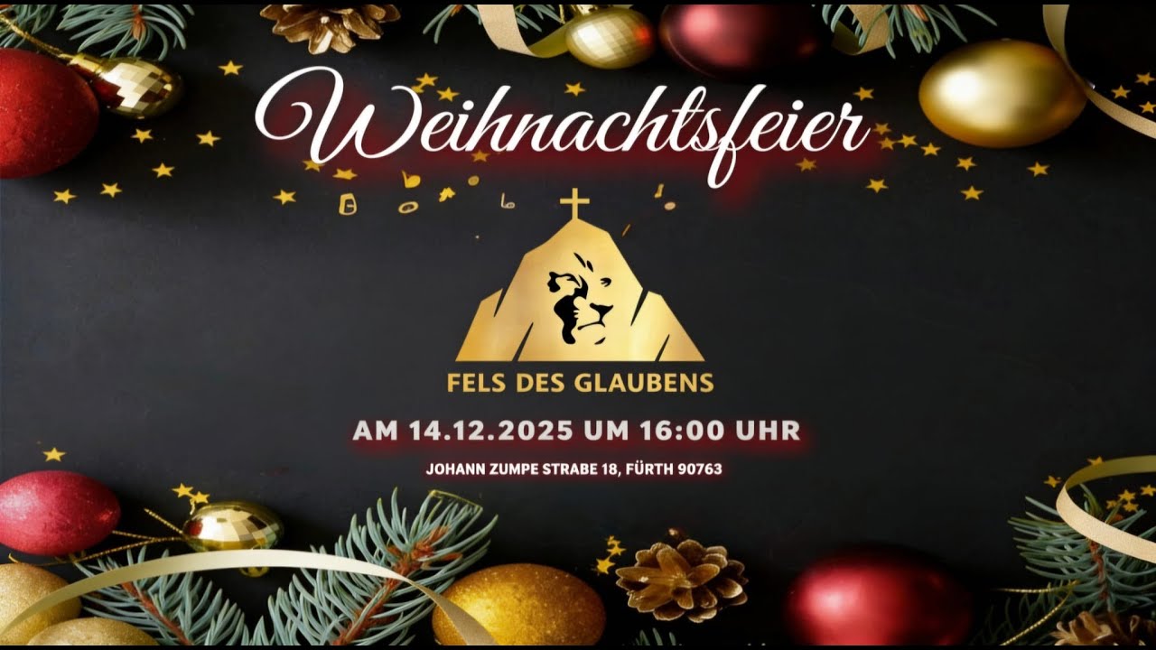 Weihnachtfeier: 14.12.2025  Sprecher: Pastor Sonny