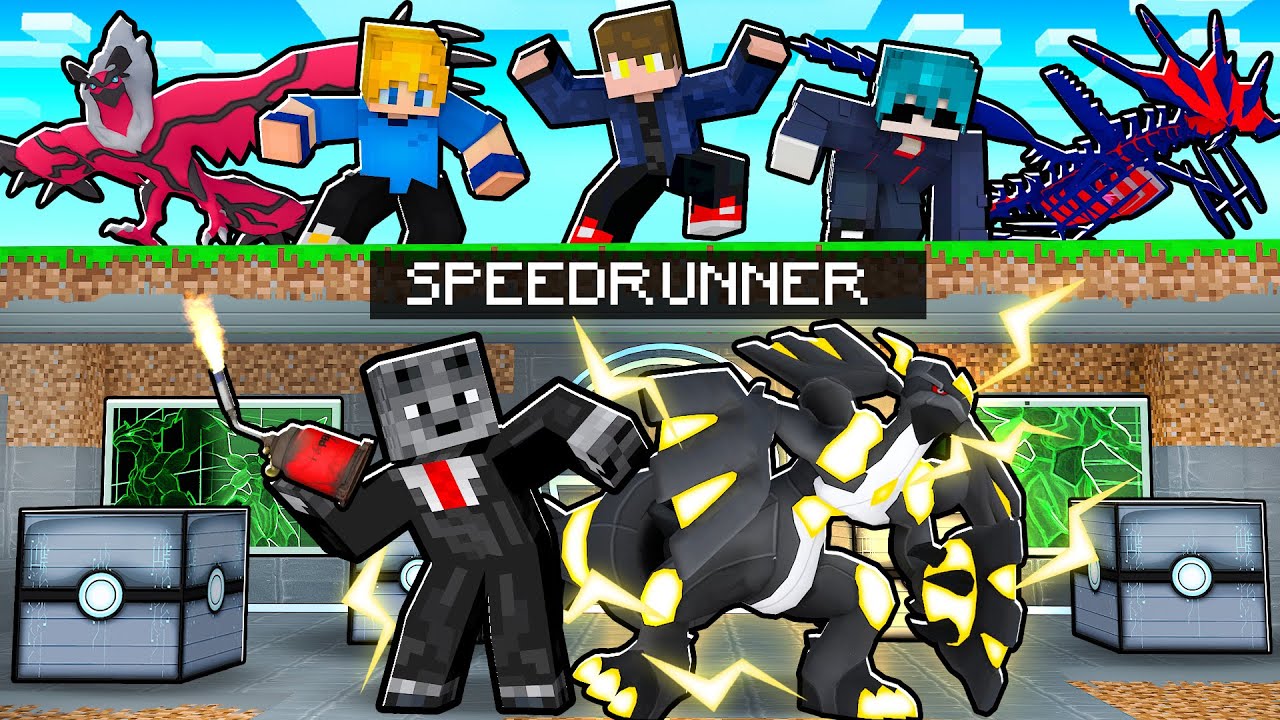 MINECRAFT PIXELMON MANHUNT com PRO PLAYER de POKEMON ( 1 SPEEDRUNNER vs 2 PRO PLAYERS )