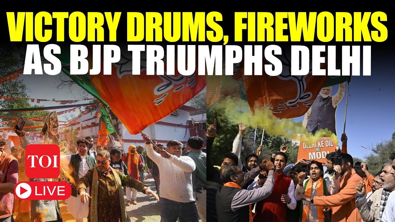 LIVE: BJP's Historic Comeback In Delhi, Supporters Celebrate Massive Victory With Grand Festivities