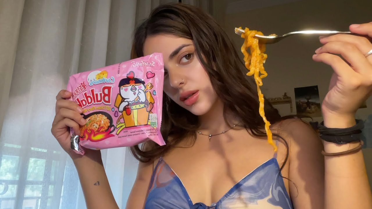 ASMR || Probando por primera vez BULDAK CARBONARA 🔥🧀🤍