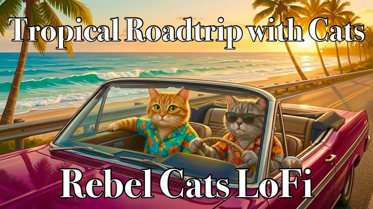 【Lo-Fi Relax/Sleep Music】Tropical Roadtrip with Cats