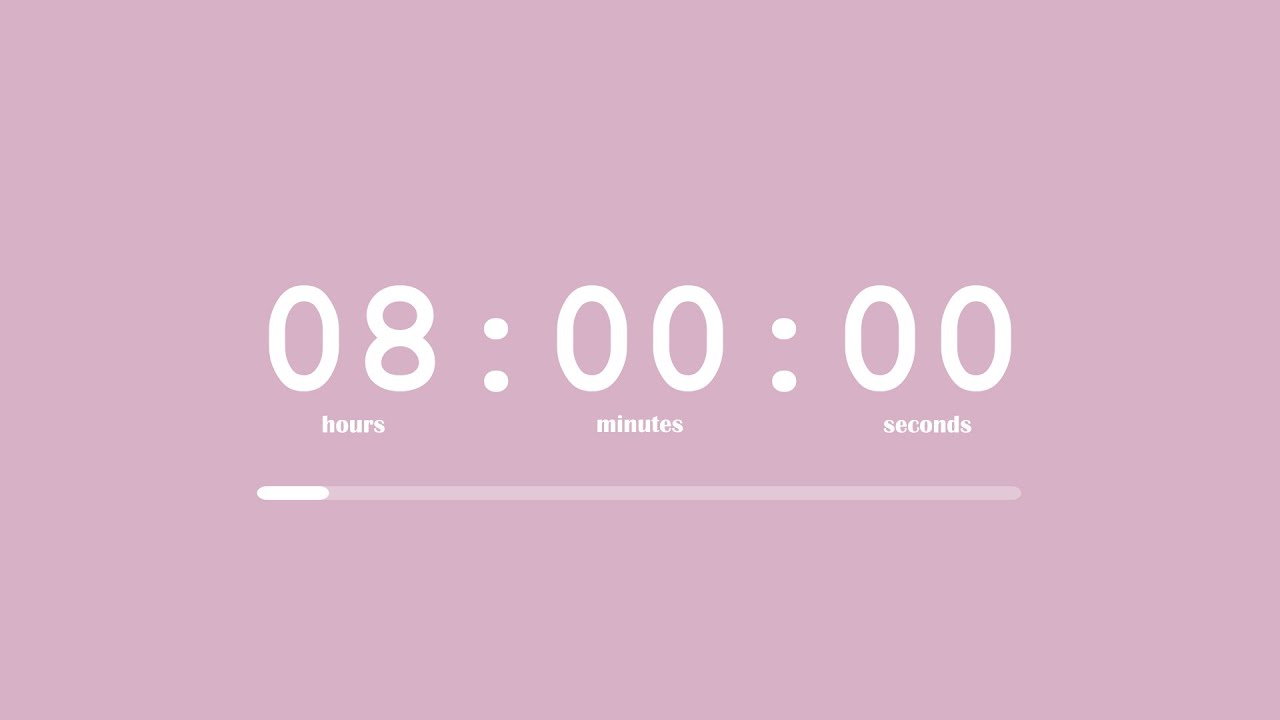 🐰 ALL DAY Study Timer 8 Hour | Pastel Pink Aura 🌸 | Countdown No Music