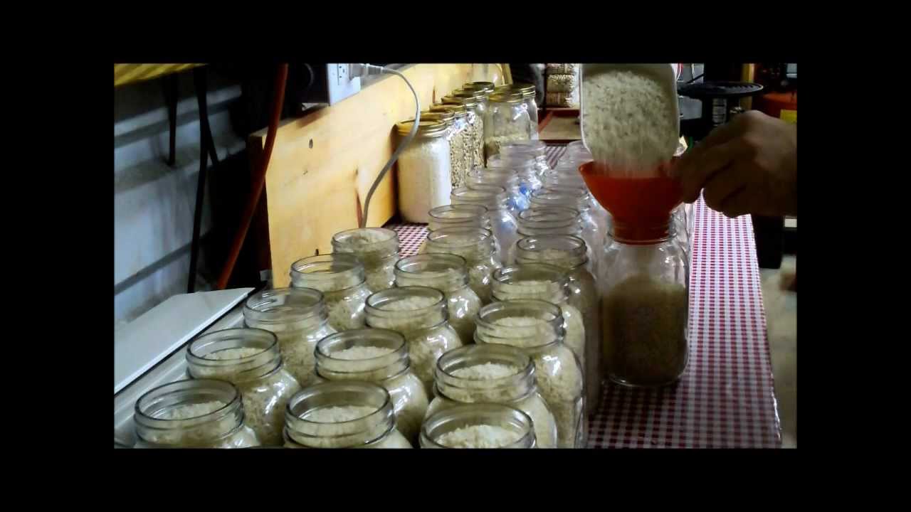 Food Storage: Rice, In Mason Jars