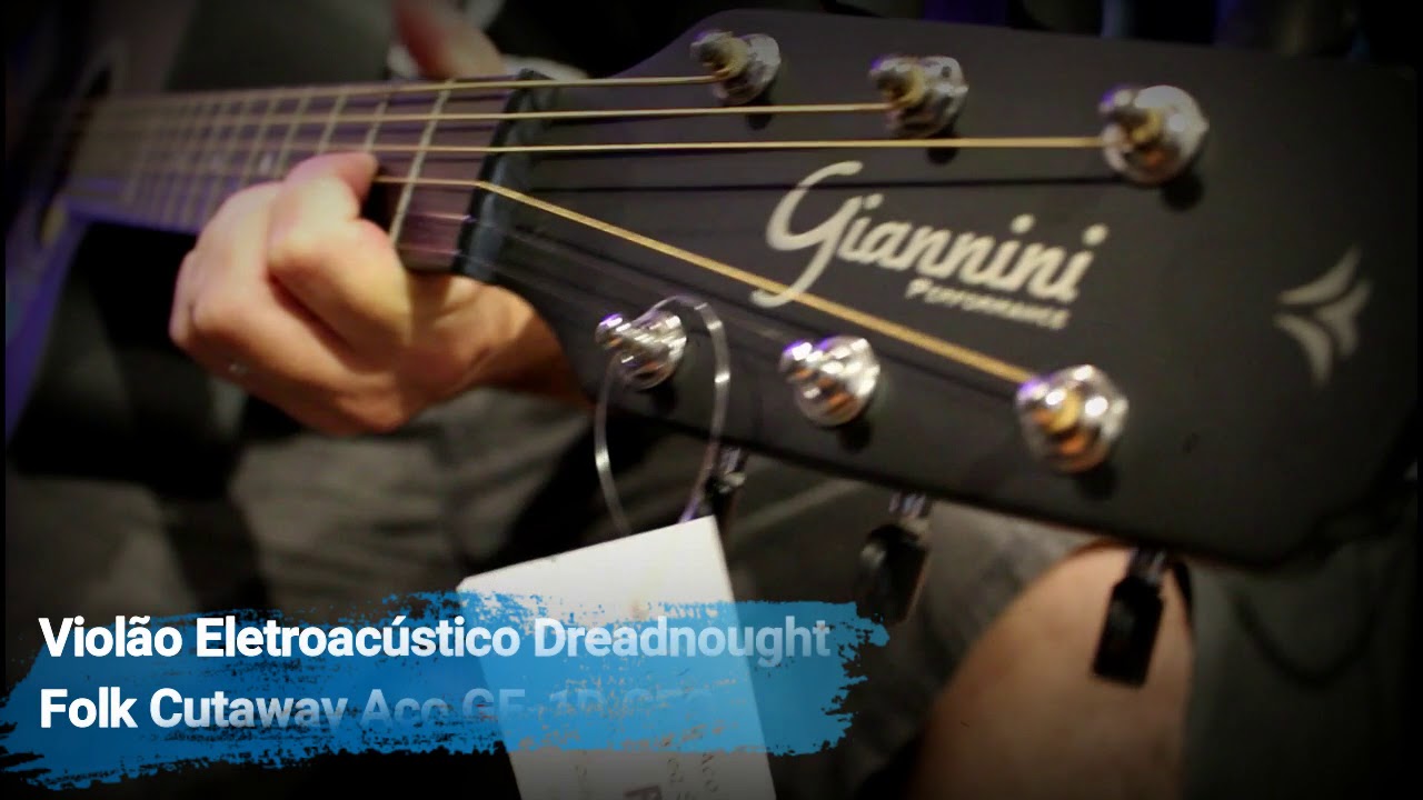 Viol&atilde;o Giannini Dreadnought Folk Cutway A&ccedil;o GF-1D CEQ