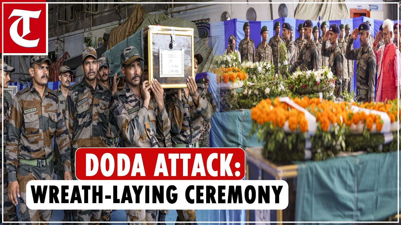 Doda terror attack: Wreath-laying ceremony of 4 Army personnel held in J-K