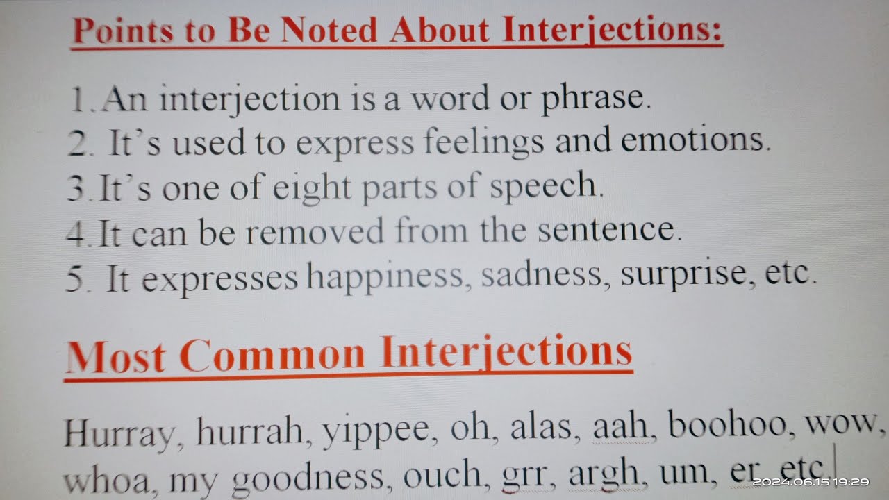 Interjections in English || Common Interjections in English || Types and Examples of Interjections