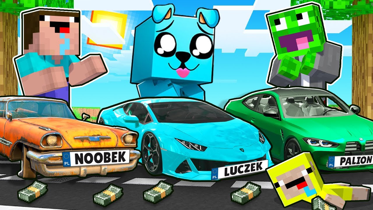 SAMOCHODY YOUTUBER&Oacute;W za $24,214,498 w MINECRAFT! *najszybsze auta*