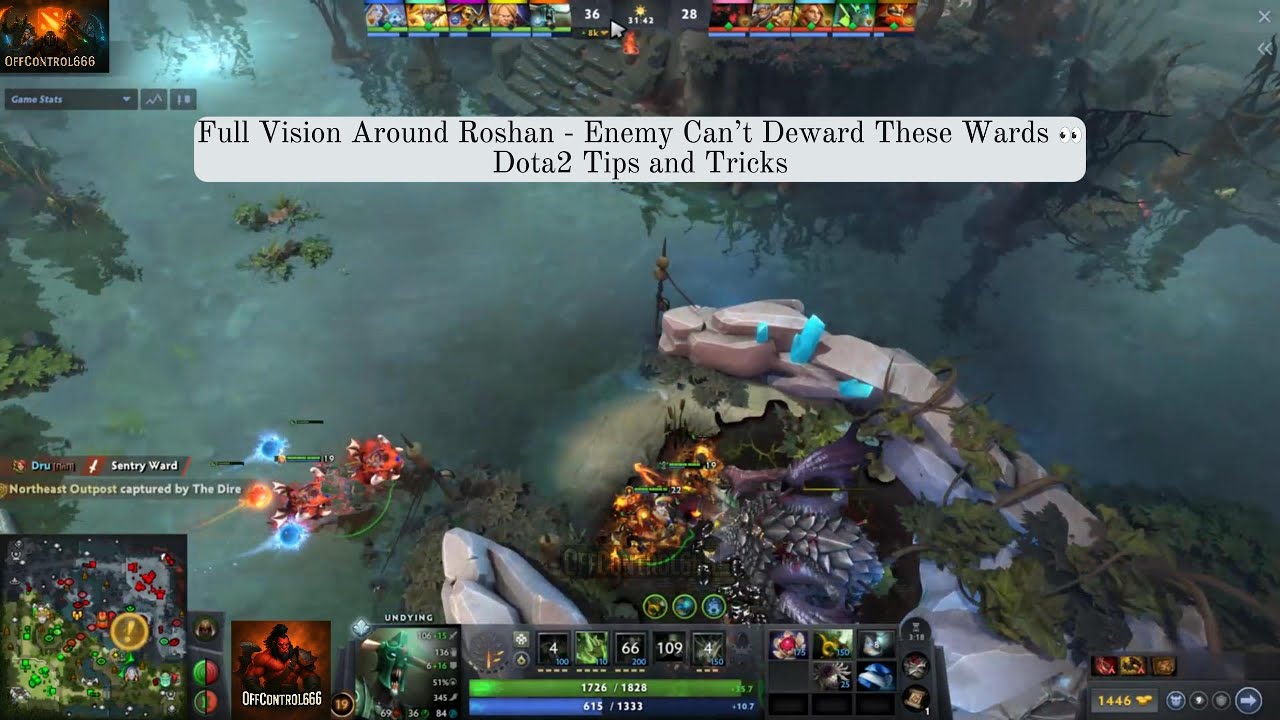 Full Vision Around Roshan &ndash; Enemy Can&rsquo;t Deward These Wards 👀| Dota2 Tips and Tricks