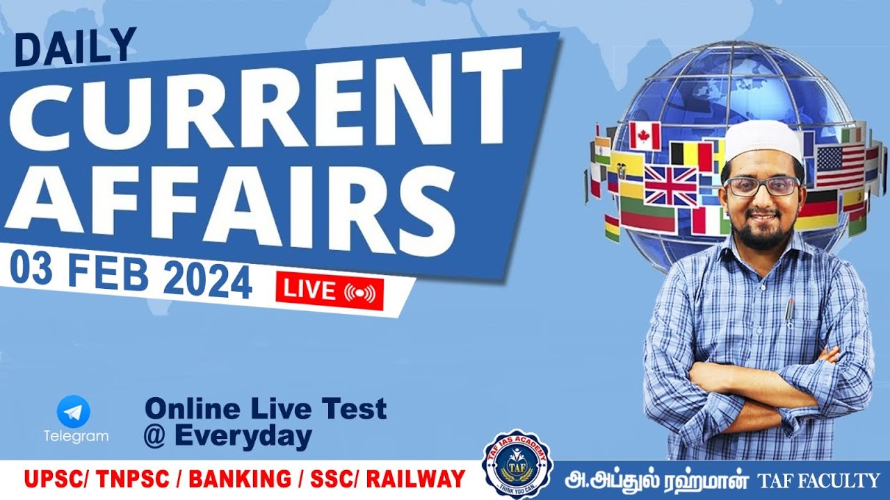 🛑 LIVE : DAILY CURRENT AFFAIRS | FEB 03  2024 | FEBRUARY MONTH CURRENT AFFAIRS | TAF