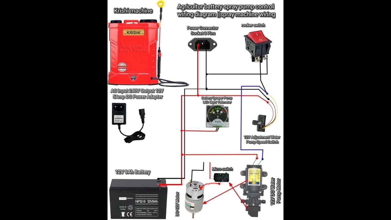 agricultural battery-operated spray pump wiring diagram #electronic