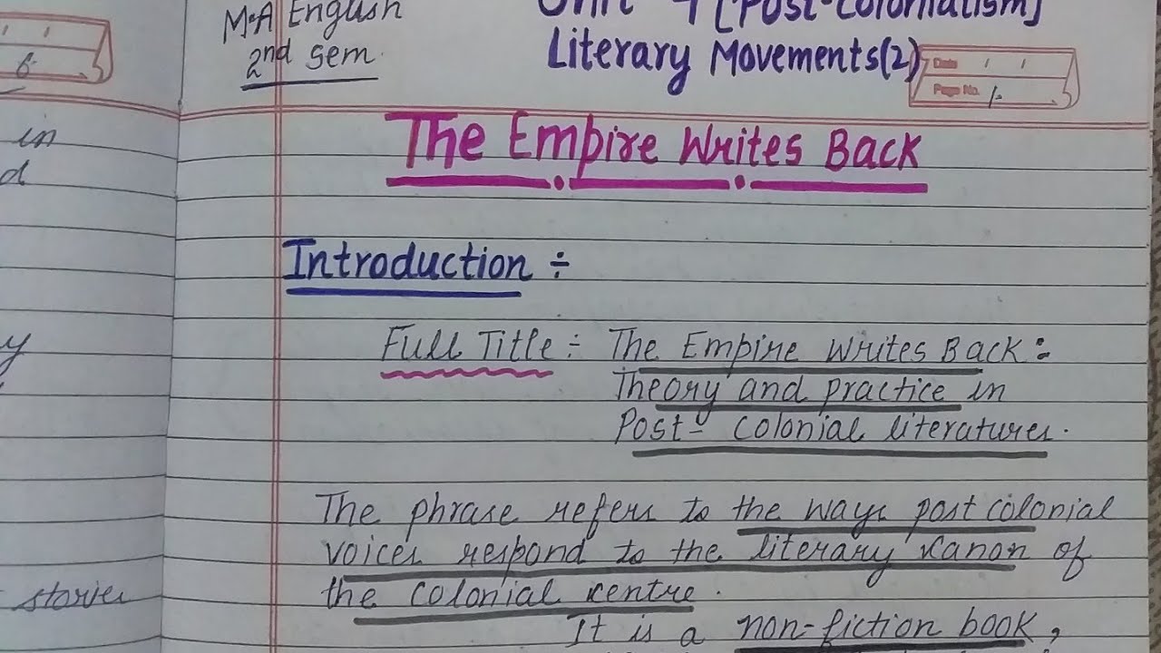 The Empire Writes Back | Literary Movements (2) | M.A English Sem (2) | Bill Ashcroft