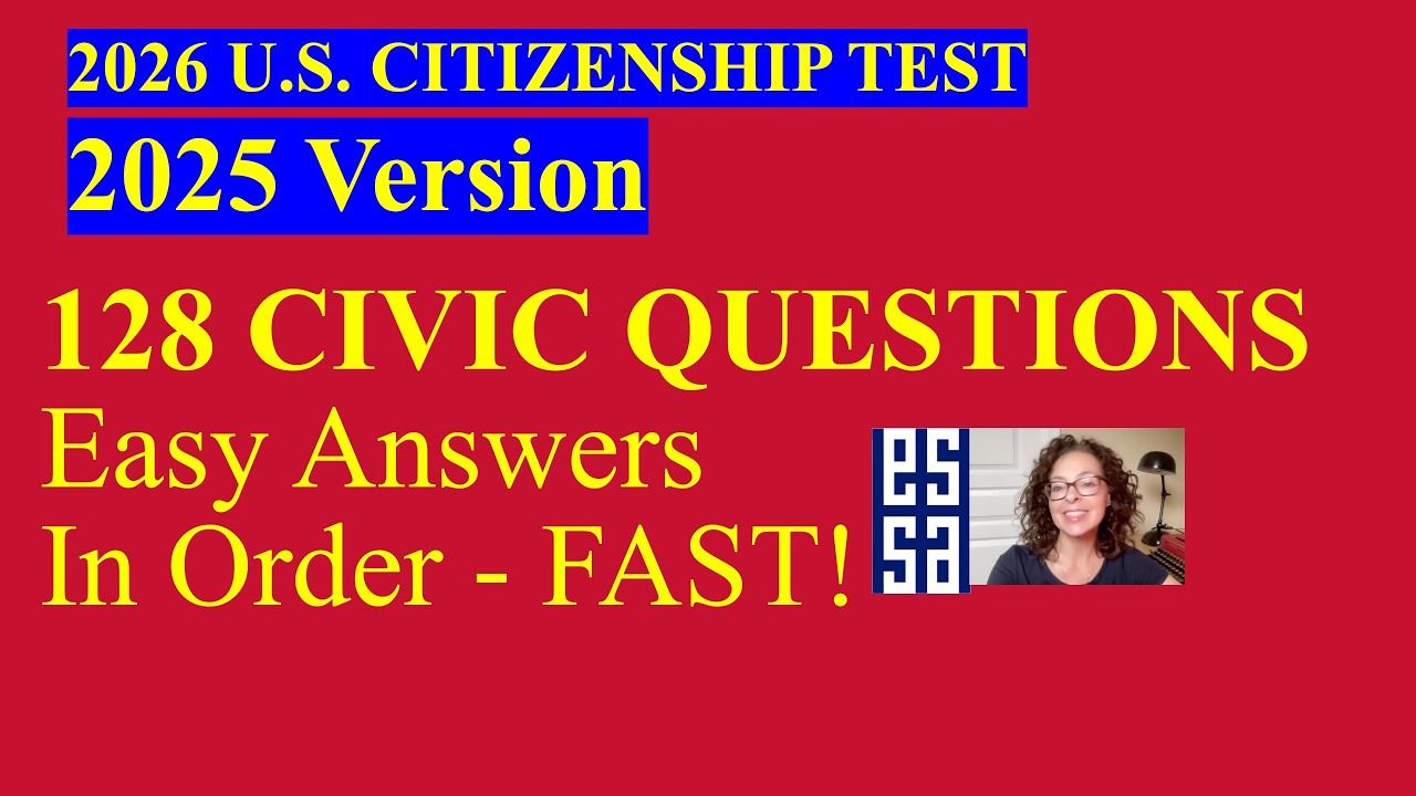 2026 US Citizenship Test (2025 Version) – 128 Civics Questions & Answers - Fast In Order (2/15)