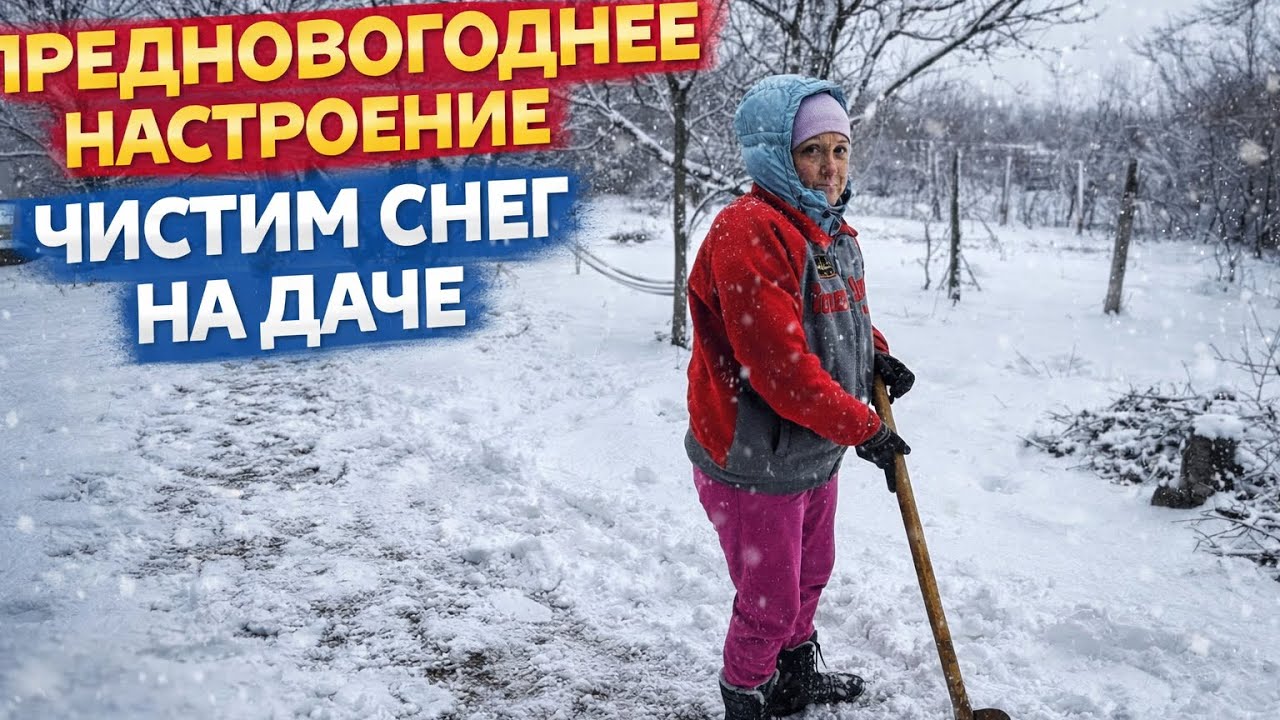 Сильная метель у нас на даче чистим снег