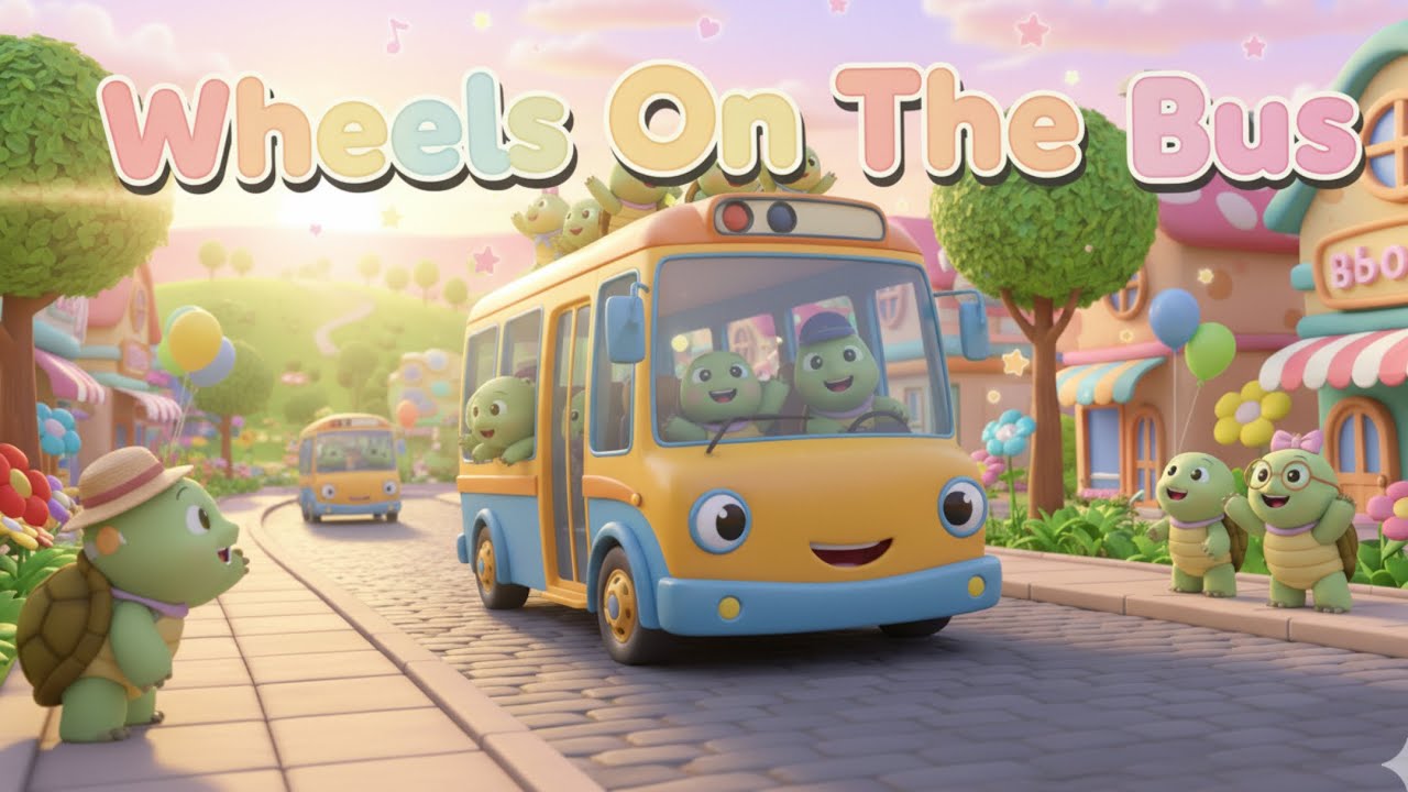 Wheels On The Bus | Fun Nursery Rhymes For Kids | Sing Along Song With Chubby Turtles 