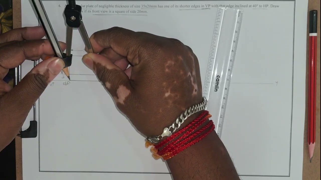 CAED Question 6, Rectangular Lamina, front View is a Square.