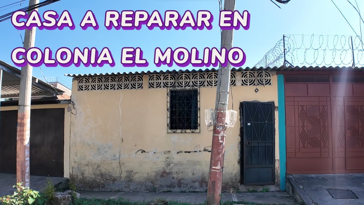 Se Vende Casa para reparar y remodelar en Colonia El Molino en San Miguel $39,000 Tel +503 7299-8557