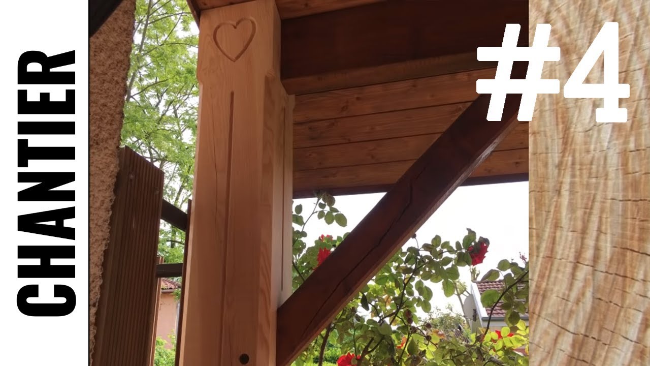 Remplacement de poteaux bois de auvent - Partie 4 - Installation des nouveaux poteaux - LJVS
